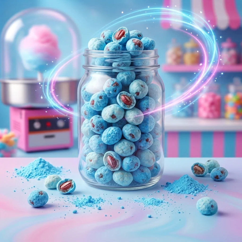Cotton Candy Splooshies - 4oz - Liquid Filled Gummi Bites Cotton Candy Coated - Image 2